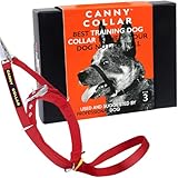 Canny Collar Hundehalfter | Anti-Zug-Halsband für mittelgroße Hunde | Verhindert, DASS Ihr Hund an der Leine zieht | Kopfgeschirr Mit Gepolstertem Halsband | Rot - Größe 3