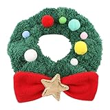 Weihnachtshalsbänder für Hunde | Weihnachts-Plüsch-Halstuch für Haustier – verstellbares Plüsch-Hundehalsband, weiches, bequemes Hundehalsband für