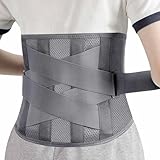 Jokisa Rückenbandage mit Stützstreben,Lendenwirbelstütze aus Atmungsaktivem Nylongewebe,Entlastet die Rückenmuskulatur und zur Haltungskorrektu,Bandscheiben Gürtel für Arbeit und Sports (L)