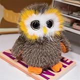 Ueiwffzo Eule Plüschtier, Eule Kuscheltier, Simuliert Stofftier Weiche Tierpuppe,l Kuscheltiere Weiche Plüsch Puppe Plüschtiere Geschenk für Kinder (Braun,20cm)