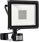 30W LED Strahler Scheinwerfer Fluter | Außenstrahler mit Bewegungsmelder Superhell 3000LM Flutlicht IP65 Wasserdicht 3000K | Warmweiß Wandleuchte für Garten Garage Hof