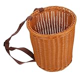 VICASKY Handgefertigter Woven Picknickkorb Rucksack aus Robustem Pp-Material mit Verstellbaren Schultergurten für Leichter Outdoor Korb für Obst Gemüse Ernte und Picknick