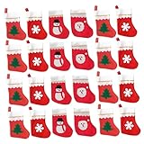 Zerodeko 24 Stück Weihnachtssocken Anhänger Bunte Deko Für Geschenktüten Und Partys Zufällige Designs Für Festliche Stimmung Ideal Zum Aufhängen Und Befüllen Mit üßigkeiten