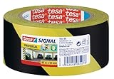 tesa Signal Markierungsklebeband UNIVERSAL - selbstklebendes Warnband zur permanenten Markierung und Kennzeichnung von Gefahrenzonen - aus robustem PP - 66 m x 50 mm - Gelb/Schwarz