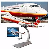 WOGYOZKA 1:100 12,6 Zoll COMAC ARJ21 Großes Passagierflugzeugmodell, ABS-Harzmaterial, Simulationslegierung, Xiangfeng-Flugzeug, Zivilluftfahrt, Businessjet, Kofferraumlinie(Upgraded)