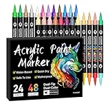 Grafitti Farbmarker, Doppelkopf, schnell befüllbar, Acrylfarbmarker, langlebiger Pigmentmarker aus PP-Material, Farbstift-Marker für Künstler, Studenten und Lehrer