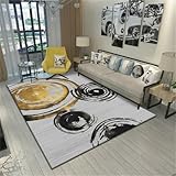 RUGMRZ Teppiche Modern Grauer gelber Teppich kurz Kristall Samt Material waschbar Modern Küchenteppich Waschbar 60x90cm