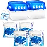 Stimo 2x Luftentfeuchter Box mit 4 Nachfüllpacks Raumentfeuchter Feuchtigkeits-Stopper mit Granulat - Beutel (2x Box + 4x Nachfüllpack 400g)