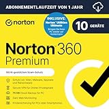 Norton 360 Premium + Utilities Ultimate 2025 | 10 Geräte | 1 Jahr |Aktivierungscode per Email