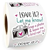 Love it Let Me Know Aufkleber mit niedlichem Kamera-Design, Schnapp-Rezensions-Aufkleber, handgefertigte Aufkleber, Versandumschlag-Aufkleber, Geschenktüten-Verpackung, 500 Stück