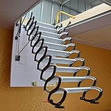 Dachbodenleiter, an der Wand montierte Klappleiter, mit Einer Höhe von 10 ft Decke, montierte Tragfähigkeit 660 Pfund, schwarz