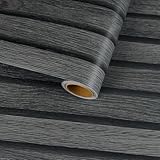 VaryFloral Klebefolie Möbel Holzoptik 30cmx300cm tapete selbstklebend schwarz Holz Effekt Wandtapete Selbstklebende Holzoptik Verdickte Textur Selbstklebend folie für möbel Küche Tisch Kabinett
