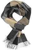 Rotfuchs® Webschal Herrenschal Winterschal Warm & weich Wolle Karo mehrfarbig Made in Germany (30 x 185 cm, grau antrhazit weiß) R699