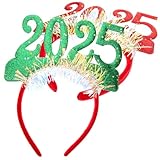 HOLIDYOYO 2 Stück 2025 Neujahr Stirnband Party Stirnbänder 2025 Stirnbänder Geburtstag Stirnbänder Für Erwachsene Neujahr Haarbänder Urlaub Stirnbänder Neujahr Partyzubehör Glitzer