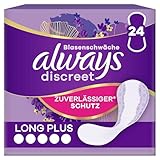 Always Discreet Inkontinenz-Slipeinlagen Long Plus (24 Binden) für Damen, starker Schutz, den Sie kaum spüren