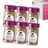 Block House Gewürze – Probierset – Knoblauch u. Steak Pfeffer, Zauber Gewürzsalz, Zaubergewürz, Würzsalz, Burger Topping, Steaksalz – Grillgewürze & Steakgewürz (Zaubergewürzsalz - 6 x 70g)