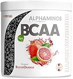 BCAA Pulver 300g BLUTORANGE - Alphaminos BCAA 2:1:1 Drink mit 8000 mg B.C.A.A. - unfassbar leckerer Geschmack, Essentielle Aminosäuren Leucin, Isoleucin & Valin - vegan - laborgeprüft mit Zertifikat