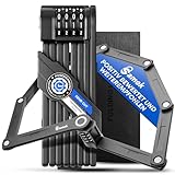 Samok® Fahrradschloss Zahlenschloss 4-stelligem Code 120cm inkl. Halterung - Faltschloss Fahrrad Stahl faltbar mit Nummern & Zahlen - HOHE SICHERHEIT LEVEL 10 - Diebstahlsicher E-Bike & MTB-Bike Lock