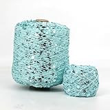 VICIYOO 50 g/Ball Baumwollperlengarn, 3 mm + 6 mm, Paillettengarn, handgewebt, Strickgarn