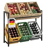 STEELSØN Macondo Getränkekistenregal für 6 Kisten – stabiles & platzsparendes Getränkeregal – verstellbares Kistenregal Schwarz Metall – Kastenständer für Getränkekisten & Obst – Bierkisten Regal