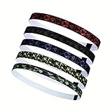 Blooms 5 Stück Haarband Herren & Jungs, Elastische Sport Stirnband Kinder Anti-Rutsch Unisex Haarreifen Männer Damen - Kopfband für Fußball Yoga Laufen