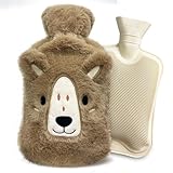 Wärmflasche Wärmflasche mit Bezug Wärmeflasche Tier Groß Wärmflaschenbezug Hot Water Bottle Geschenke für Frauen Kinder Wärmflasche Flauschig thermophor