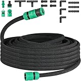 DEJIN Tropfschlauch Set, Perlschlauch Für Tropfbewässerung, Gartenschlauch für Bewässerung, Gärten, Rasen, Terrassen(15m)