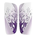 Qianly Fußball Schienbeinschoner Leichte Beinschützer Stoßfeste Schienbeinpolster Schutzausrüstung Aus PP Und Eva für Kinder Und Erwachsene Im Training Und W, Lila