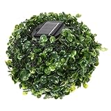 VICASKY 1Stück Solarbetriebene LED Blumenkugel Leuchte Rattan Kugellampe Mit Grünem Design Für Außenbereich Dekorative Pendelleuchte Für Garten Und Terrasse