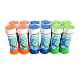 alldoro 63072 Bubble Fun Seifenblasen 12er Set, je Dose 55ml Seifenlauge mit Pustestab und Labyrinth Spiel im Deckel, 12 Stück Vorteilspack für Hochzeit & JGA, für Kinder ab 36 Monaten & Erwachsene