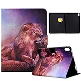 ESSTORE Schutzhülle für Lenovo Tab P11 Plus (TB-J616F/607F) & P11 (TB-J606F/606X/606L) 11 Zoll Hülle Slim Leather Case TPU Back Stand Cover Auto Wake/Sleep + Displayschutzfolie, Lion King ing