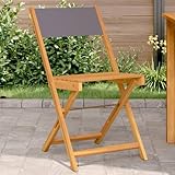Owoxanthellate Bistrostühle 2er Set Anthrazit Akazie Massivholz klappbar 41x52,5x80 cm wetterfeste Gartenstühle für Balkon Terrasse Camping