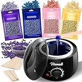 Wachswärmer Waxing set Wax maschine: Vinmall Wachsmaschine enthaarung Warmwachsgerät mit Wachsperlen für Wachs Haarentfernung, heißwachsgerät set schwarz