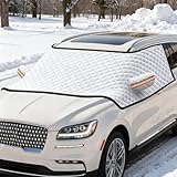 Foonary Frontscheibenabdeckung Winter 280x168cm - Windschutzscheibenabdeckung zum Schutz der Windschutzscheibe, der vorderen Fenster und der Außenspiegel, Wasserdicht, Eisbeständig, Sonnenbeständig