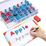 Hautton Magnetische Buchstaben und Zahlen, Magnetbuchstaben ABC Alphabet Set mit Symbolen, Magnettafel, Stifte und Löschschwamm，Lernspielzeug Geschenk Set für Kinder ab 3 Jahre Schaumstoff 244 Stück