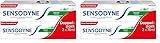 SENSODYNE Sensitiv Fluorid Zahncreme, 2x75ml, tägliche Zahnpasta, bei schmerzempfindlichen Zähnen (Packung mit 2)