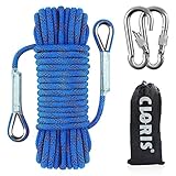 Kletterseil 10mm Home mit Sicherheitsschloss Feuer Fluchtseil 10M 15M 20M, Multifunktionsschnur Sicherheitsseil für Wandern Höhlenforschung Camping Rettung Exploration und Ingenieurschutz (Blue, 15M)