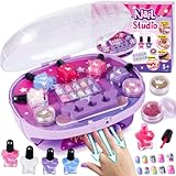 Tacobear Nagelstudio Kinder Mädchen Geschenke 6 7 8 9 10 Jahre Nageltrockner Peel Off Nagellack Press On Nagelsticker Nageldesign Nagelset Maniküre Set Kinder Mädchen Geburtstag Geschenk für Mädchen