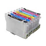 CRUMPS T0341-T0347 Nachfüllbare Tintenpatrone mit ARC-Chip, kompatibel mit E-pson Stylus Photo 2100 2200 Drucker (PBK CMY LC LM LK)