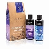 AllgäuQuelle® Bio Badeöl-Set mit ätherische-Öle 2x100ml - ✓ Allgäuer Atemwohl ✓ Allgäuer Nachtruhe. Natürlicher BIO-Badezusatz m. ätherische Öle. BIO Bade-Essenz-Set naturrein und biologisch
