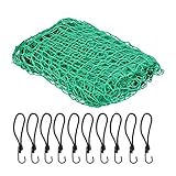 Relaxdays Anhängernetz 2,5 x 3,5 m, mit 10 Haken, Eckmarkierungen, Gummiseil, Anhänger Ladungssicherung, Spannnetz, grün