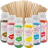 Partyset 6 x 230 Gramm Zuckerwatte Zucker für Zuckerwattemaschine Inklusive 100 Zuckerwattestäbe