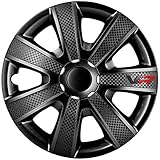 AUTO-STYLE Satz Radzierblenden VR 15-Zoll Schwarz/Karbon-Look/Logo