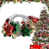 Yhsioaklo Weihnachts Kugel kette | LED Weihnachtsbaum Mehrfarbig,Helle Farben Festliche Dekoration Für Innen Außen Fenster Wand Tür Kamin Treppengeländer