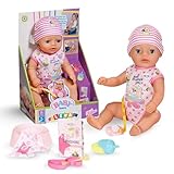 BABY born Lena (Little Baby Girl) 36cm, Babypuppe mit 7 Funktionen für Kleinkinder ab 1 Jahr, funktioniert ohne Batterie, 36 cm große Puppe, Black