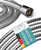 Engelbach® Duschschlauch 1,25m mit doppeltem Verdrehschutz - Brauseschlauch aus Edelstahl - Flexibel & Knickfest - Universelles ½” Anschlussmaß - Made in Germany