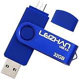LEIZHAN 32GB Micro USB 2.0 Stick Speicherstick Dual Flash-Laufwerk mit Micro USB-Laufwerk Anschluss für Android Smartphone Tablets & Computer (32GB,Blau)