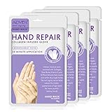 Hand Mask Feuchtigkeitsspendende Handschuhe für die Handpflege Pflegende Regenerierende Peeling-Maske für Trockenes Altern und Rissige Hände (4 Paar)