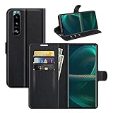 betterfon | Sony Xperia 5 III Hülle Handy Tasche Handyhülle Etui Wallet Case Schutzhülle mit Magnetverschluss/Kartenfächer für Sony Xperia 5 III Schwarz