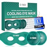 Kühlmaske Gesicht, Wiederverwendbare Gel-Masken zur Augenentspannung, mit 2x Augen Kühlpads, Lindert Müdigkeit, verstellbarem Kopfband, Praktisches Set für Zuhause, Frauen und Männer